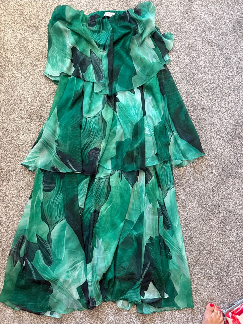 Petal & Pup Emerald Green Layered Ruffle Party Dress